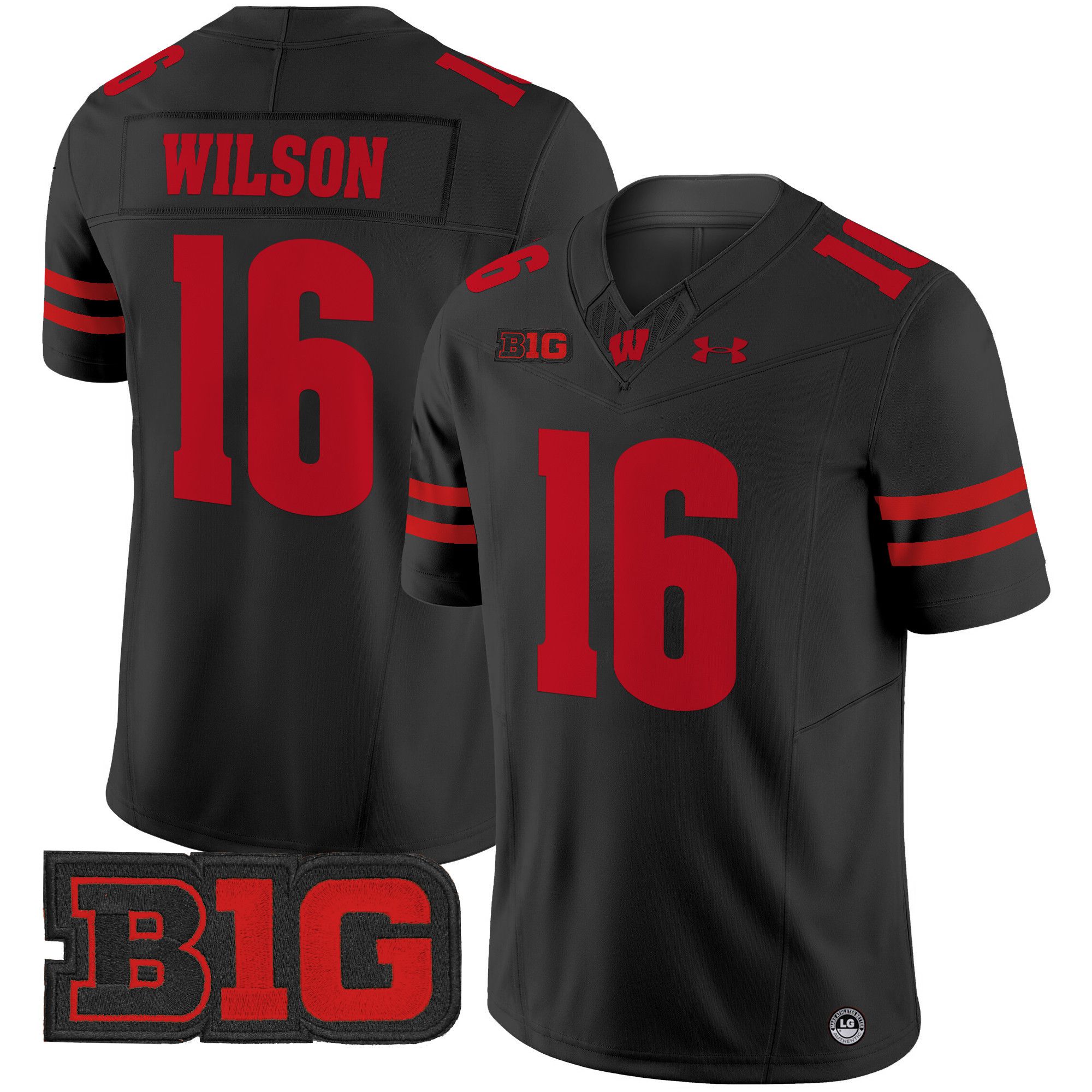 Men Wisconsin Badgers 16 Wilson Black 2024 Vapor Limited NCAA Jersey style 1